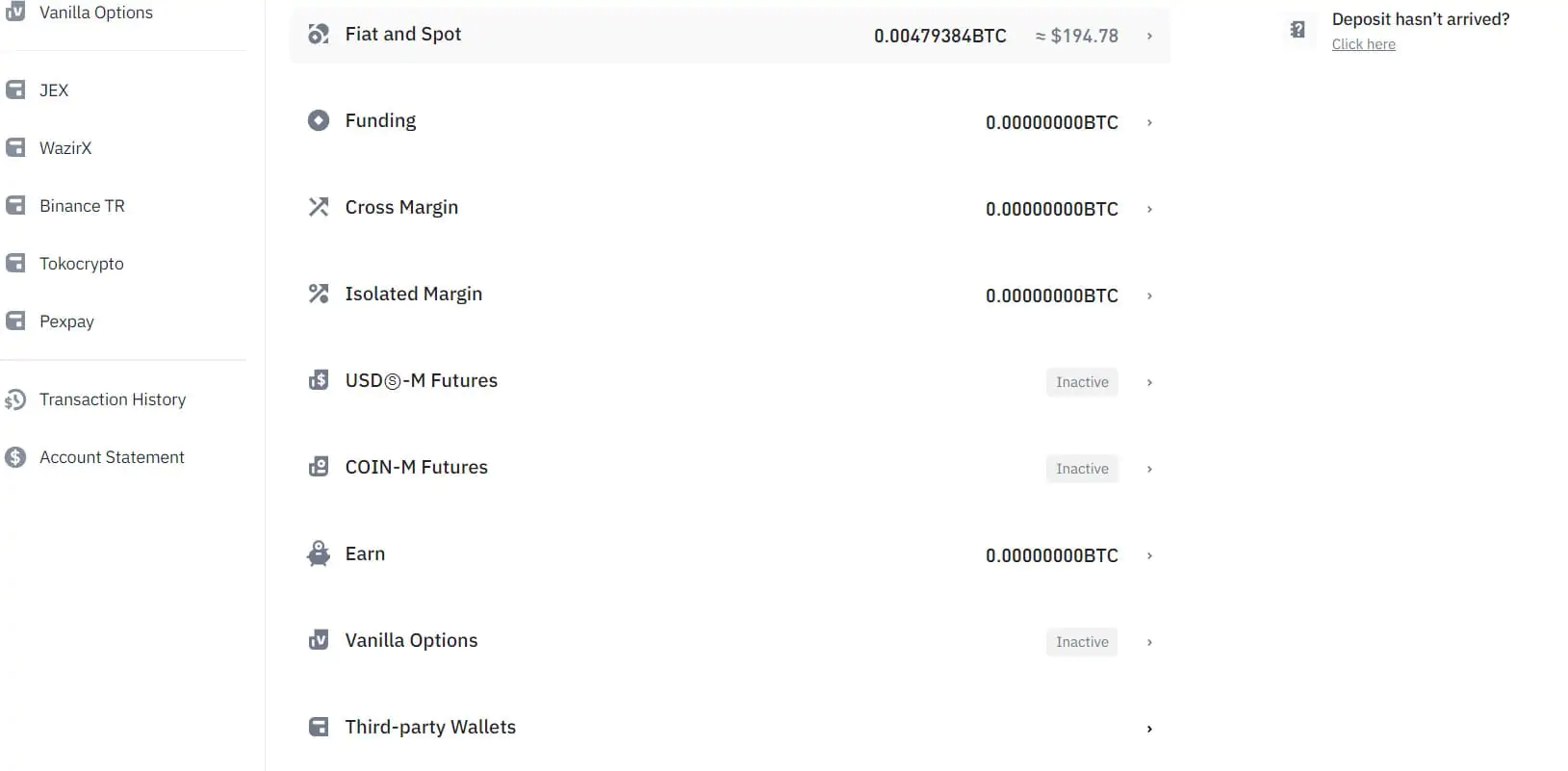 Binance Wallet für Konto