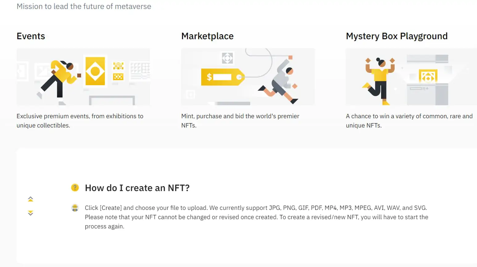 Veranstaltungen auf Binance